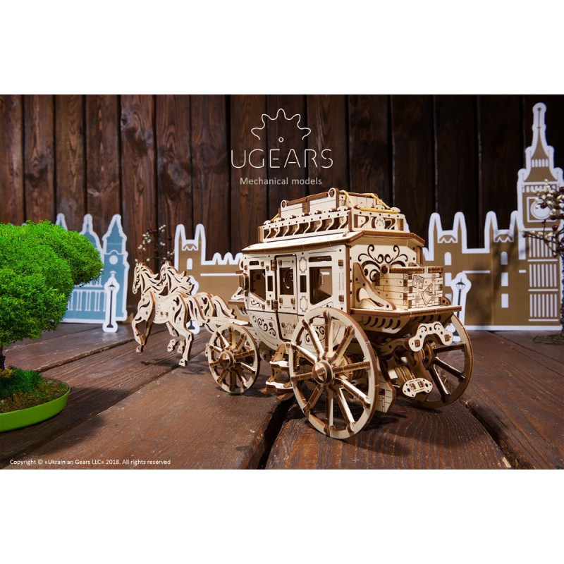 Ugears Конструктор 3D пазл Почтовый дилижанс  70045